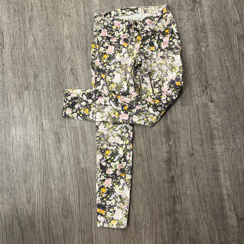 Madewell Floral Skinny Jeans - Pink, Yellow, Green